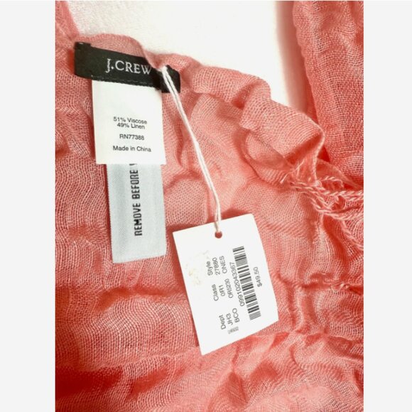 Vintage Y2K J.Crew Pink Ombre Fringe Scarf NWT Crinkle Wrap Shawl - Picture 6 of 9